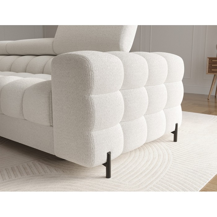 Canapé d'angle gauche convertible Blanc allure contemporaine 285x99x181cm FILTRO 