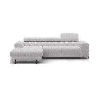 Canapé d'angle gauche convertible Gris chiné ligne moderne 285x99x181cm FILTRO 