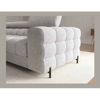 Canapé d'angle gauche convertible Gris chiné ligne moderne 285x99x181cm FILTRO 