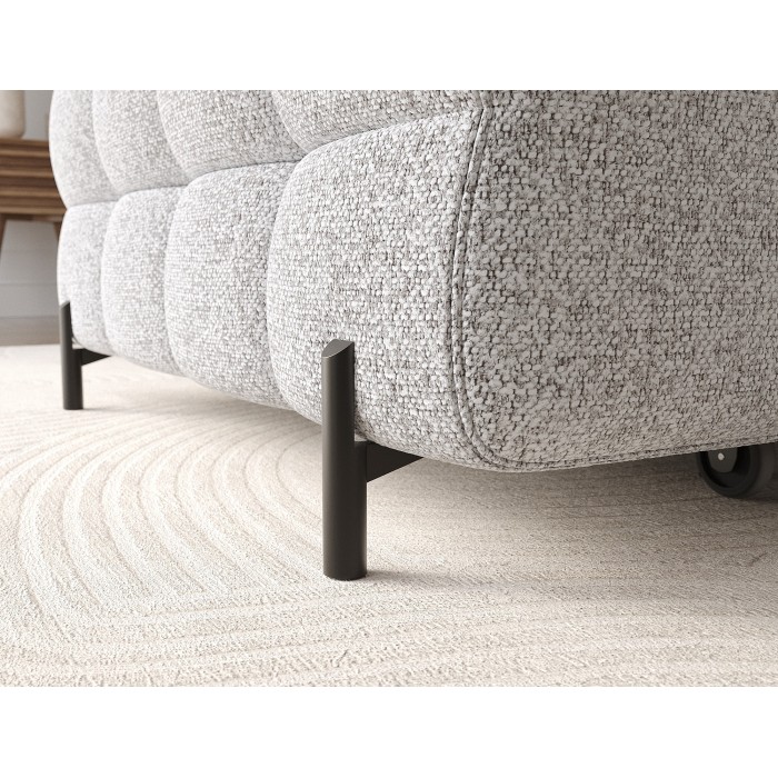 Canapé d'angle gauche convertible Gris chiné ligne moderne 285x99x181cm FILTRO 