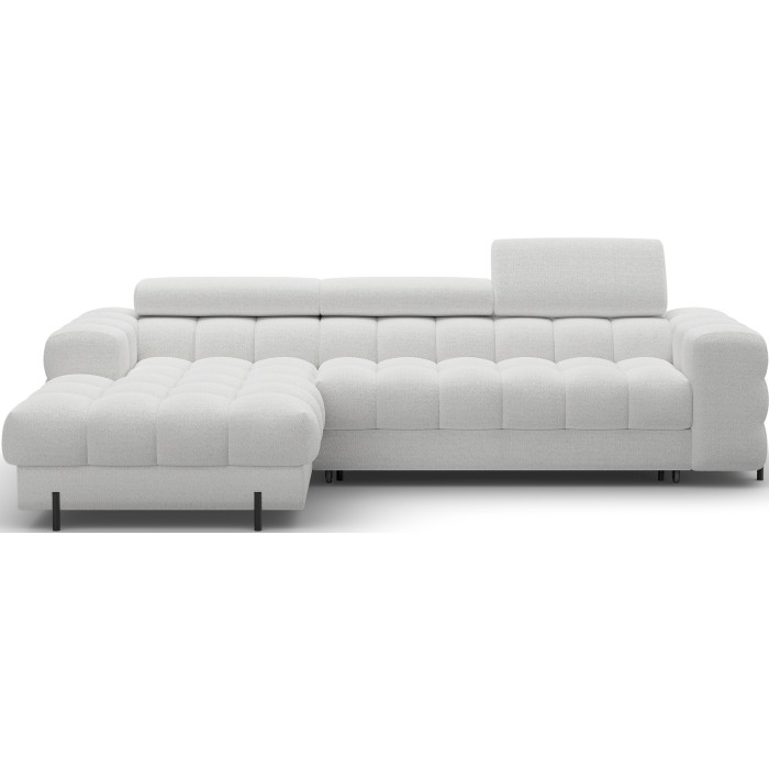 Canapé d'angle gauche convertible Gris foncé allure contemporaine 285x99x181cm FILTRO 