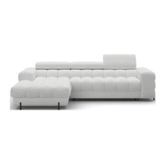 Canapé d'angle gauche convertible Gris foncé allure contemporaine 285x99x181cm FILTRO 