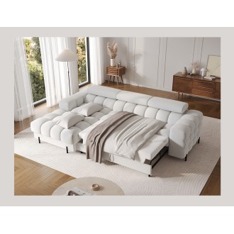 Canapé d'angle gauche convertible Gris foncé allure contemporaine 285x99x181cm FILTRO 