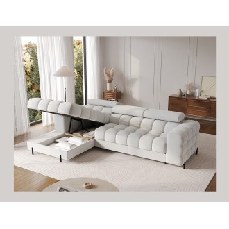Canapé d'angle gauche convertible Gris foncé allure contemporaine 285x99x181cm FILTRO 