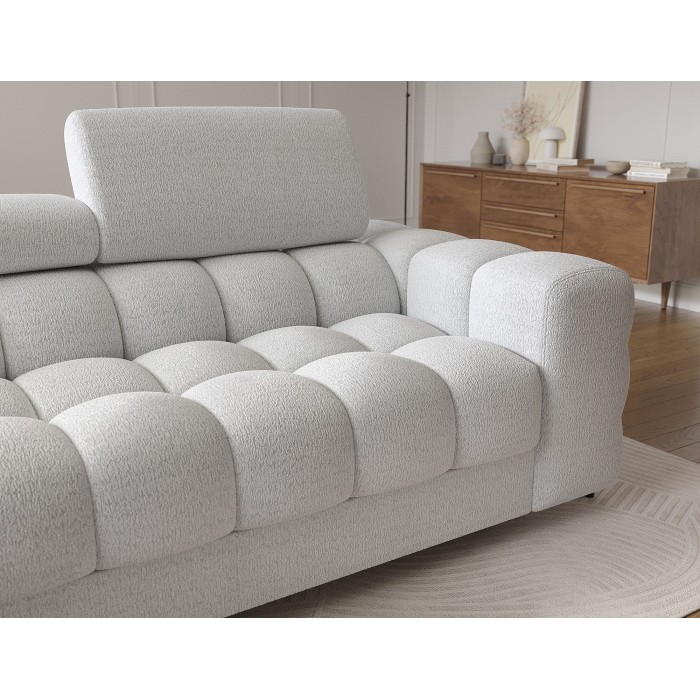 Canapé d'angle gauche convertible Gris foncé allure contemporaine 285x99x181cm FILTRO 