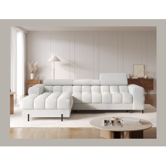 Canapé d'angle gauche convertible Gris foncé allure contemporaine 285x99x181cm FILTRO 