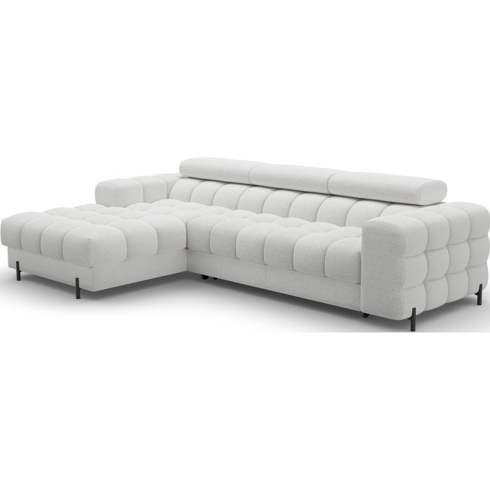 Canapé d'angle gauche convertible Gris foncé allure contemporaine 285x99x181cm FILTRO 