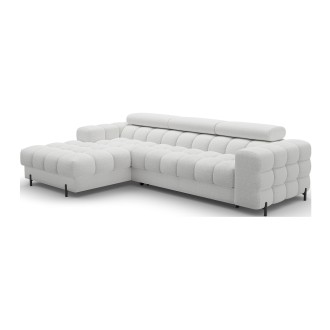 Canapé d'angle gauche convertible Gris foncé allure contemporaine 285x99x181cm FILTRO 