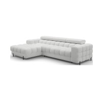 Canapé d'angle gauche convertible Gris foncé allure contemporaine 285x99x181cm FILTRO 