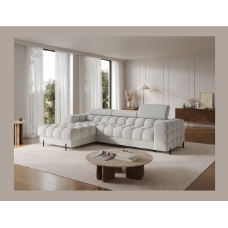 Canapé d'angle gauche convertible Gris foncé allure contemporaine 285x99x181cm FILTRO 
