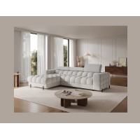 Canapé d'angle gauche convertible Gris foncé allure contemporaine 285x99x181cm FILTRO 