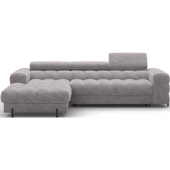 Canapé d'angle gauche convertible Gris design élégant 285x99x181cm FILTRO 