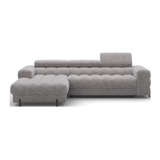 Canapé d'angle gauche convertible Gris design élégant 285x99x181cm FILTRO 