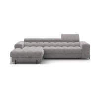 Canapé d'angle gauche convertible Gris design élégant 285x99x181cm FILTRO 