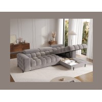 Canapé d'angle gauche convertible Gris design élégant 285x99x181cm FILTRO 