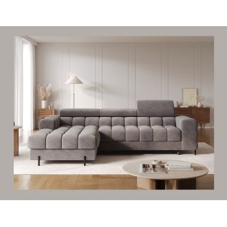 Canapé d'angle gauche convertible Gris design élégant 285x99x181cm FILTRO 