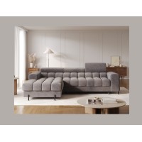 Canapé d'angle gauche convertible Gris design élégant 285x99x181cm FILTRO 