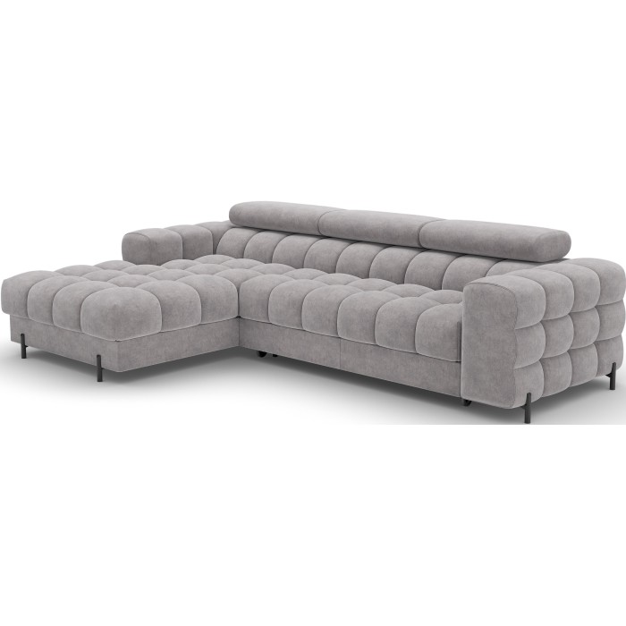 Canapé d'angle gauche convertible Gris design élégant 285x99x181cm FILTRO 