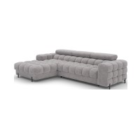 Canapé d'angle gauche convertible Gris design élégant 285x99x181cm FILTRO 
