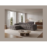Canapé d'angle gauche convertible Gris design élégant 285x99x181cm FILTRO 