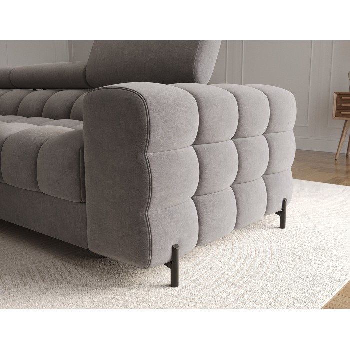 Canapé d'angle gauche convertible Gris design élégant 285x99x181cm FILTRO 