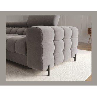 Canapé d'angle gauche convertible Gris design élégant 285x99x181cm FILTRO 