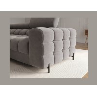 Canapé d'angle gauche convertible Gris design élégant 285x99x181cm FILTRO 