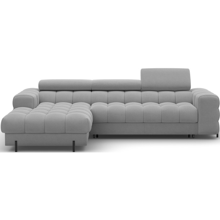Canapé d'angle gauche convertible Gris foncé chiné confort premium 285x99x181cm FILTRO 