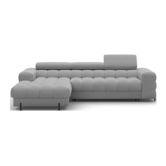 Canapé d'angle gauche convertible Gris foncé chiné confort premium 285x99x181cm FILTRO 