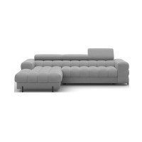 Canapé d'angle gauche convertible Gris foncé chiné confort premium 285x99x181cm FILTRO 