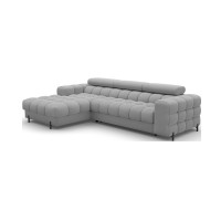 Canapé d'angle gauche convertible Gris foncé chiné confort premium 285x99x181cm FILTRO 