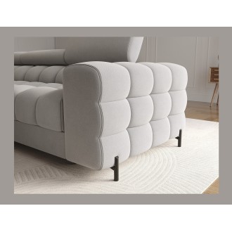 Canapé d'angle gauche convertible Gris foncé chiné confort premium 285x99x181cm FILTRO 
