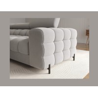 Canapé d'angle gauche convertible Gris foncé chiné confort premium 285x99x181cm FILTRO 