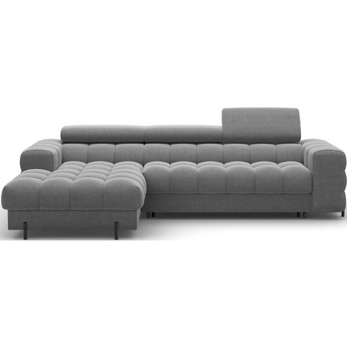 Canapé d'angle gauche convertible Gris foncé confort premium 285x99x181cm FILTRO 
