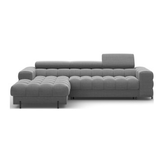 Canapé d'angle gauche convertible Gris foncé confort premium 285x99x181cm FILTRO 