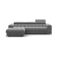 Canapé d'angle gauche convertible Gris foncé confort premium 285x99x181cm FILTRO 