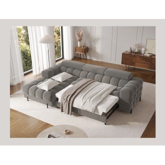 Canapé d'angle gauche convertible Gris foncé confort premium 285x99x181cm FILTRO 