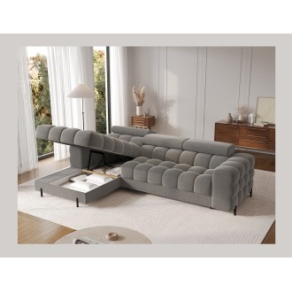 Canapé d'angle gauche convertible Gris foncé confort premium 285x99x181cm FILTRO 