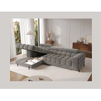 Canapé d'angle gauche convertible Gris foncé confort premium 285x99x181cm FILTRO 