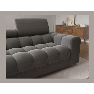 Canapé d'angle gauche convertible Gris foncé confort premium 285x99x181cm FILTRO 