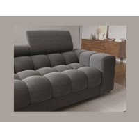 Canapé d'angle gauche convertible Gris foncé confort premium 285x99x181cm FILTRO 