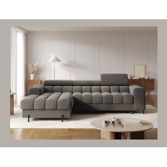 Canapé d'angle gauche convertible Gris foncé confort premium 285x99x181cm FILTRO 