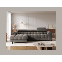 Canapé d'angle gauche convertible Gris foncé confort premium 285x99x181cm FILTRO 