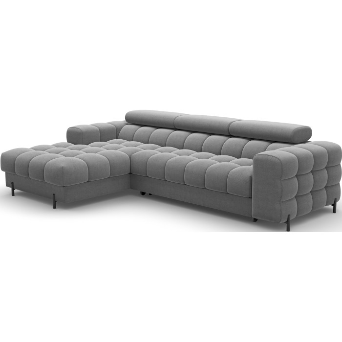 Canapé d'angle gauche convertible Gris foncé confort premium 285x99x181cm FILTRO 