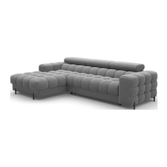 Canapé d'angle gauche convertible Gris foncé confort premium 285x99x181cm FILTRO 
