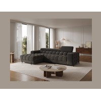 Canapé d'angle gauche convertible Gris foncé confort premium 285x99x181cm FILTRO 