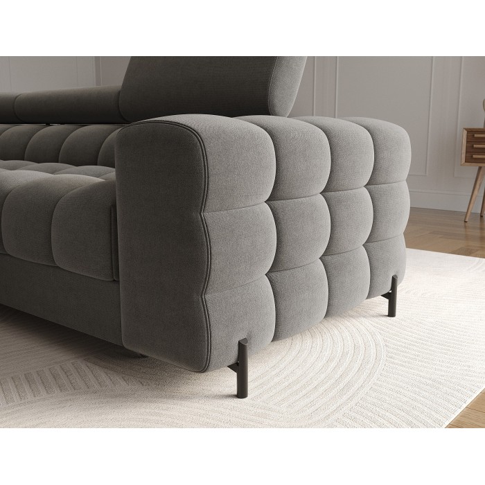 Canapé d'angle gauche convertible Gris foncé confort premium 285x99x181cm FILTRO 