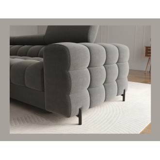 Canapé d'angle gauche convertible Gris foncé confort premium 285x99x181cm FILTRO 