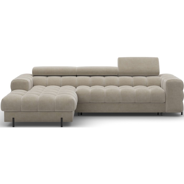 Canapé d'angle gauche convertible Beige design élégant 285x99x181cm FILTRO 