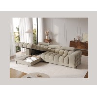 Canapé d'angle gauche convertible Beige design élégant 285x99x181cm FILTRO 